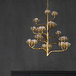 Люстра золотая в виде растения Golden Flower Glade варинант исполнения - 6 | Loft Concept в Екатеринбурге