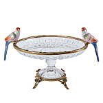 Чаша из прозрачного стекла с фигурками разноцветных попугаев на ободке 38 Eden Garden варинант исполнения - 1 | Loft Concept в Екатеринбурге