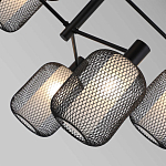 Люстра потолочная с абажурами из металлической сетки Loft Grid Pendant Gold варинант исполнения - 6 | Loft Concept в Екатеринбурге