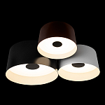 Потолочный светильник с 3-мя цилиндрическими абажурами черного белого и коричневого цвета Urban Dome варинант исполнения - 2 | Loft Concept в Екатеринбурге