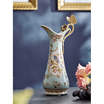 Кувшин с цветочным рисунком и бронзовой ручкой Blue Garden варинант исполнения - 2 | Loft Concept в Екатеринбурге