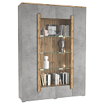 Шкаф-витрина с фасадом серого цвета 4-х дверная Grace of Furniture варинант исполнения - 1 | Loft Concept в Екатеринбурге