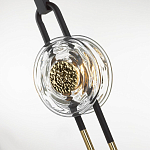 Подвесной светильник с черным основанием и золотистым декором Bruno варинант исполнения - 3 | Loft Concept в Екатеринбурге