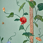 Обои с вышивкой ручной работы Floral Lattice Original colourway on wool sateen варинант исполнения - 2 | Loft Concept в Екатеринбурге