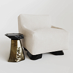 Кресло Cannes с мягкой обивкой букле молочного цвета  варинант исполнения - 2 | Loft Concept в Екатеринбурге