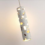 Подвесной светильник с цилиндрическим белым бетонным плафоном Terrazzo Light варинант исполнения - 5 | Loft Concept в Екатеринбурге