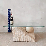 Дизайнерский журнальный стол в виде раковины с жемчужиной под прозрачной столешницей Fahin варинант исполнения - 3 | Loft Concept в Екатеринбурге