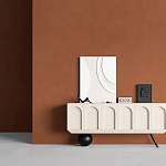 Дизайнерский комод с фактурным фасадом и чёрной ножкой в форме шара Samanta варинант исполнения - 2 | Loft Concept в Екатеринбурге