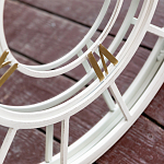 Зеркало настенное в белой металлической раме в виде часов Mirror Tower Clock варинант исполнения - 3 | Loft Concept в Екатеринбурге