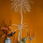 Обои с вышивкой ручной работы Deco Palms Original colourway on velvet 2 варинант исполнения - 2 | Loft Concept в Екатеринбурге