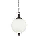 Подвесной светильник с белым стеклянным плафоном в форме шара на цепи Feiss варинант исполнения - 1 | Loft Concept в Екатеринбурге
