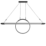 Светодиодная люстра Black LED Circle and Oval Lamp варинант исполнения - 2 | Loft Concept в Екатеринбурге