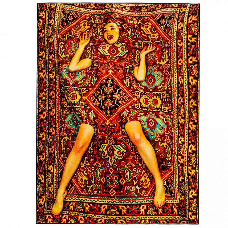 Ковер Seletti Rectangular Rug Lady on Carpet Мульти Ковер Seletti Rectangular Rug Lady on Carpet Мульти в Екатеринбурге | Loft Concept