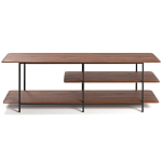 ТВ-тумба с полками из массива ореха Derick Wooden TV Stand варинант исполнения - 1 | Loft Concept в Екатеринбурге