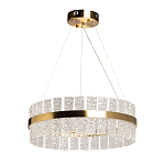 Люстра круглая золотого цвета с прозрачными рельефными стеклянными вставками Textured Glass Chandelier варинант исполнения - 2 | Loft Concept в Екатеринбурге