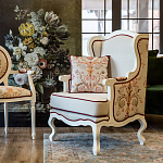 Кресло из массива бука бежевое с растительным орнаментом Raffael Beige Floral Armchair варинант исполнения - 8 | Loft Concept в Екатеринбурге