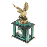 Часы настольные из натурального камня с декором в виде орла Eagle Stone Clock варинант исполнения - 6 | Loft Concept в Екатеринбурге
