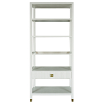 Стеллаж Elsa Dreams White со стеклянными полками и ящиком варинант исполнения - 6 | Loft Concept в Екатеринбурге