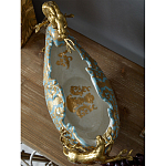 Чаша голубого цвета с оранментом и и бронзовыми фигурами леопардов Eden Garden варинант исполнения - 9 | Loft Concept в Екатеринбурге