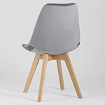 Стул с мягким велюровым сиденьем Arvika Grey варинант исполнения - 5 | Loft Concept в Екатеринбурге