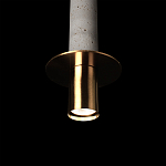 Подвесной светильник с узким цилиндрическим плафоном и золотым металлическим декором Concrete Pipe варинант исполнения - 16 | Loft Concept в Екатеринбурге