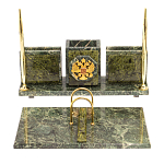 Настольный письменный набор из змеевика с гербом России Successful Leader варинант исполнения - 1 | Loft Concept в Екатеринбурге