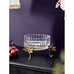 Чаша из прозрачного стекла на бронзовых ножках в виде стрекоз Eden Garden варинант исполнения - 2 | Loft Concept в Екатеринбурге