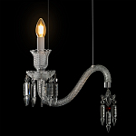 Подвесной светильник стеклянный в виде канделябра Curved Glass Chandelier варинант исполнения - 4 | Loft Concept в Екатеринбурге