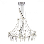 Люстра подвесная из металла с хрустальными прозрачными подвесками Quasar 81 варинант исполнения - 9 | Loft Concept в Екатеринбурге