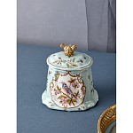 Шкатулка голубого цвета с рисунком и состаренным эффектом Eden Garden варинант исполнения - 3 | Loft Concept в Екатеринбурге