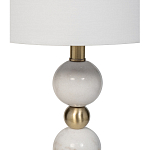 Лампа настольная с каркасом из мраморных шаров и белым абажуром Floor lamp Jewelry варинант исполнения - 2 | Loft Concept в Екатеринбурге