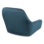 Стул с мягкой синей обивкой из велюра и подъемно-поворотным механизмом на черных колесиках Harper Blue варинант исполнения - 3 | Loft Concept в Екатеринбурге