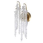 Бра с хрустальными прозрачными подвесками и круглым основанием золотого цвета FAIRYTREE Light варинант исполнения - 1 | Loft Concept в Екатеринбурге