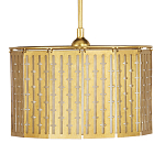 Люстра с золотым фактурным каркасом и тканевым абажуром Lustery Gold варинант исполнения - 3 | Loft Concept в Екатеринбурге