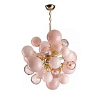 Люстра розовые шары на золотом каркасе Pink Light Bubbles варинант исполнения - 1 | Loft Concept в Екатеринбурге