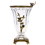 Ваза из прозрачного стекла с бронзовой вставкой в виде цветущей ветви Eden Garden porcelain and bronze варинант исполнения - 1 | Loft Concept в Екатеринбурге