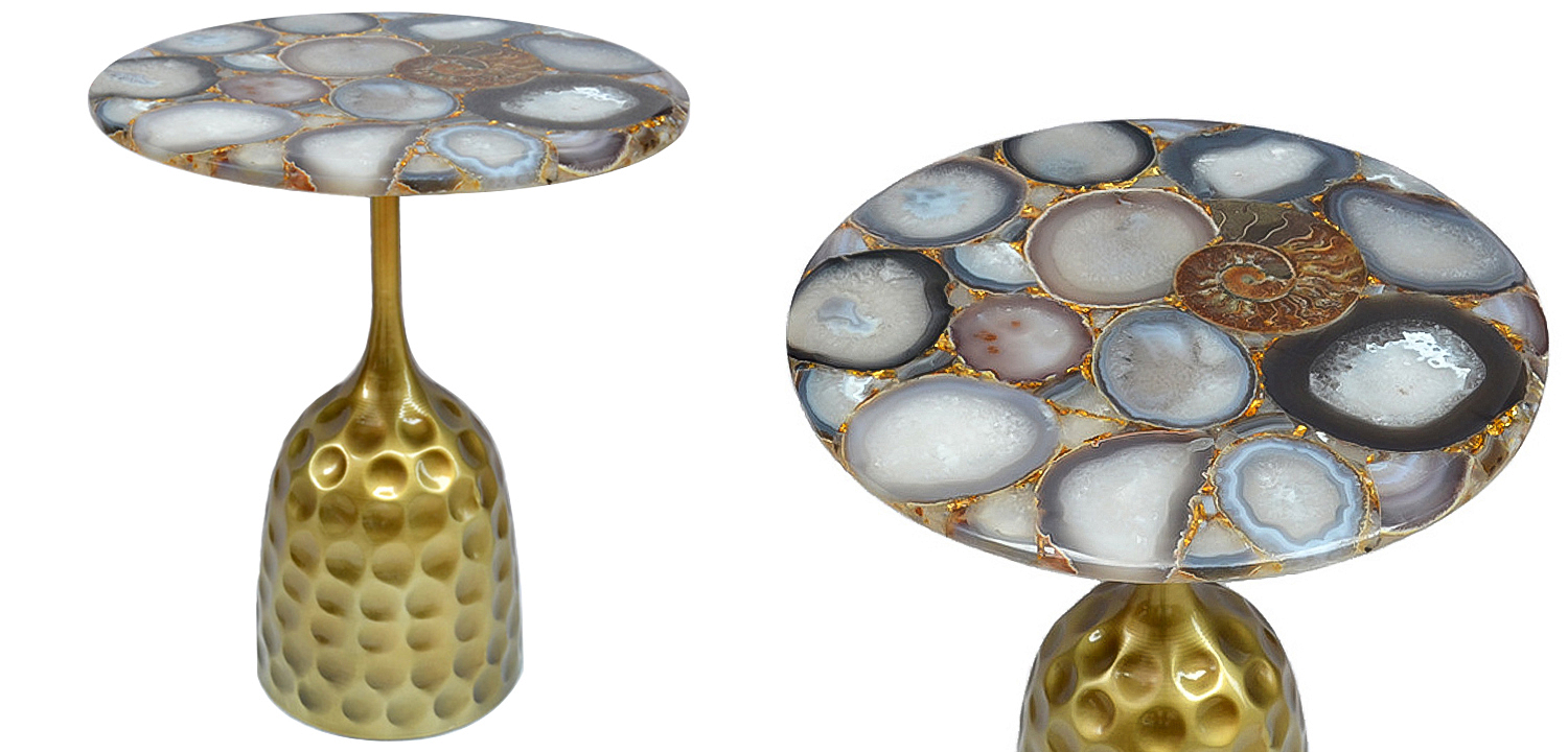 Приставной стол Cluster Surface Beige Agate Side Table Приставной стол Cluster Surface Beige Agate Side Table - Loft-Concept в Екатеринбурге