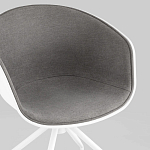 Офисное кресло из пластика с мягким сиденьем Eggshell Grey варинант исполнения - 7 | Loft Concept в Екатеринбурге