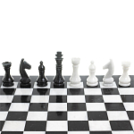 Шахматы классические с черной доской из натурального камня Мрамор Decorative Thematic Chess  варинант исполнения - 4 | Loft Concept в Екатеринбурге