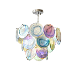 Люстра с каскадом из круглых разноцветных стеклянных дисков Mother of Pearl Iridescence варинант исполнения - 3 | Loft Concept в Екатеринбурге