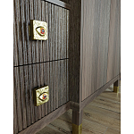 Большой шкаф с витриной Elsa Dreams Walnut варинант исполнения - 4 | Loft Concept в Екатеринбурге