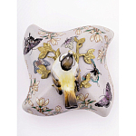 Шкатулка фиолетового цвета с рисунком бабочек и крышкой с фигуркой птицы на ветке Eden Garden варинант исполнения - 3 | Loft Concept в Екатеринбурге