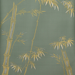 Обои ручная роспись Bamboo Golden on Blue grey dyed silk варинант исполнения - 2 | Loft Concept в Екатеринбурге