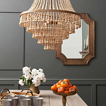 Многоярусная люстра украшенная круглыми деревянными бусами Wooden Beads Chandelier L варинант исполнения - 1 | Loft Concept в Екатеринбурге