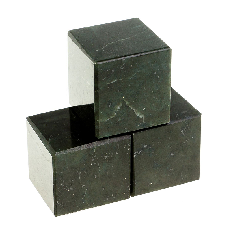 Камни для охлаждения виски из чёрного змеевика Natural Stone Cube Черный в Екатеринбурге | Loft Concept 