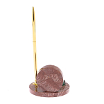 Часы настольные с шариковой металлической ручкой из натурального камня Stone Clock варинант исполнения - 6 | Loft Concept в Екатеринбурге