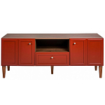 ТВ-тумба красная из массива бука с 2-мя дверками и ящиком Wenge Light варинант исполнения - 2 | Loft Concept в Екатеринбурге