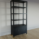 Стеллаж со стеклянными полками Elsa Dreams Black варинант исполнения - 6 | Loft Concept в Екатеринбурге