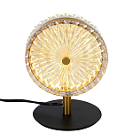 Настольная лампа с плафоном из рельефного стекла Peony Glass Bronze  варинант исполнения - 1 | Loft Concept в Екатеринбурге