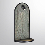 Настенный светильник зеленого цвета с черной рамкой овальной формы с полкой Herbarium  варинант исполнения - 1 | Loft Concept в Екатеринбурге